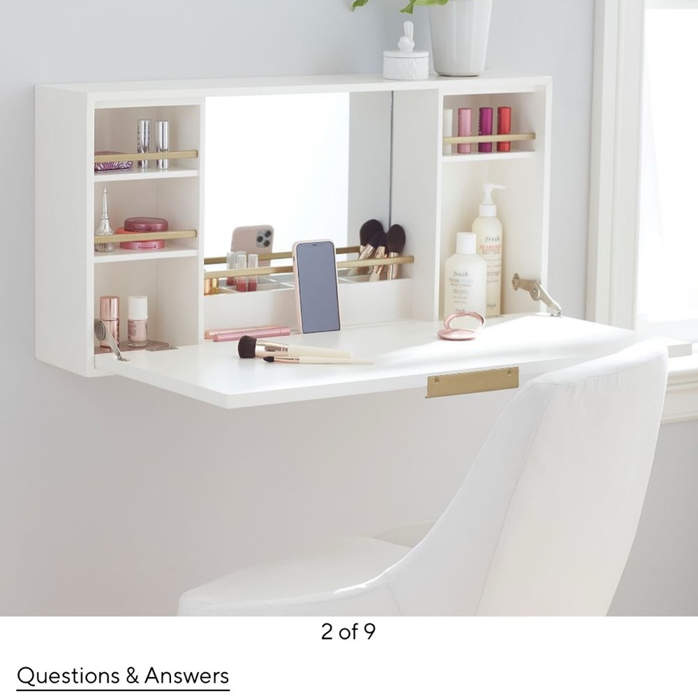 Pottery Barn Teen White Makeup Organizer with Mirror